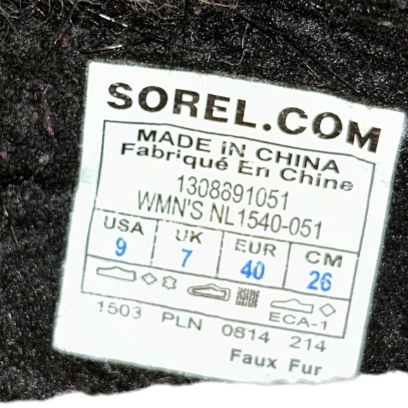 Sorel Joan of arc furry brown black winter snow boots 9 - Picture 3 of 6